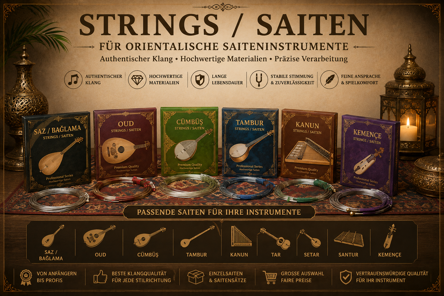 Strings / Saiten für orientalische Saiteninstrumente category icon/image
